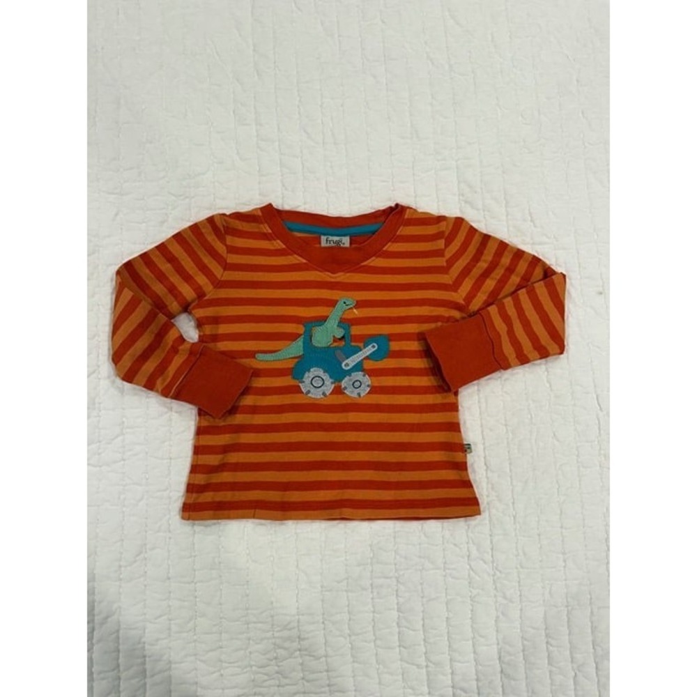 Frugi Boys 12-18 Shirt Dino Bulldozer EEUC